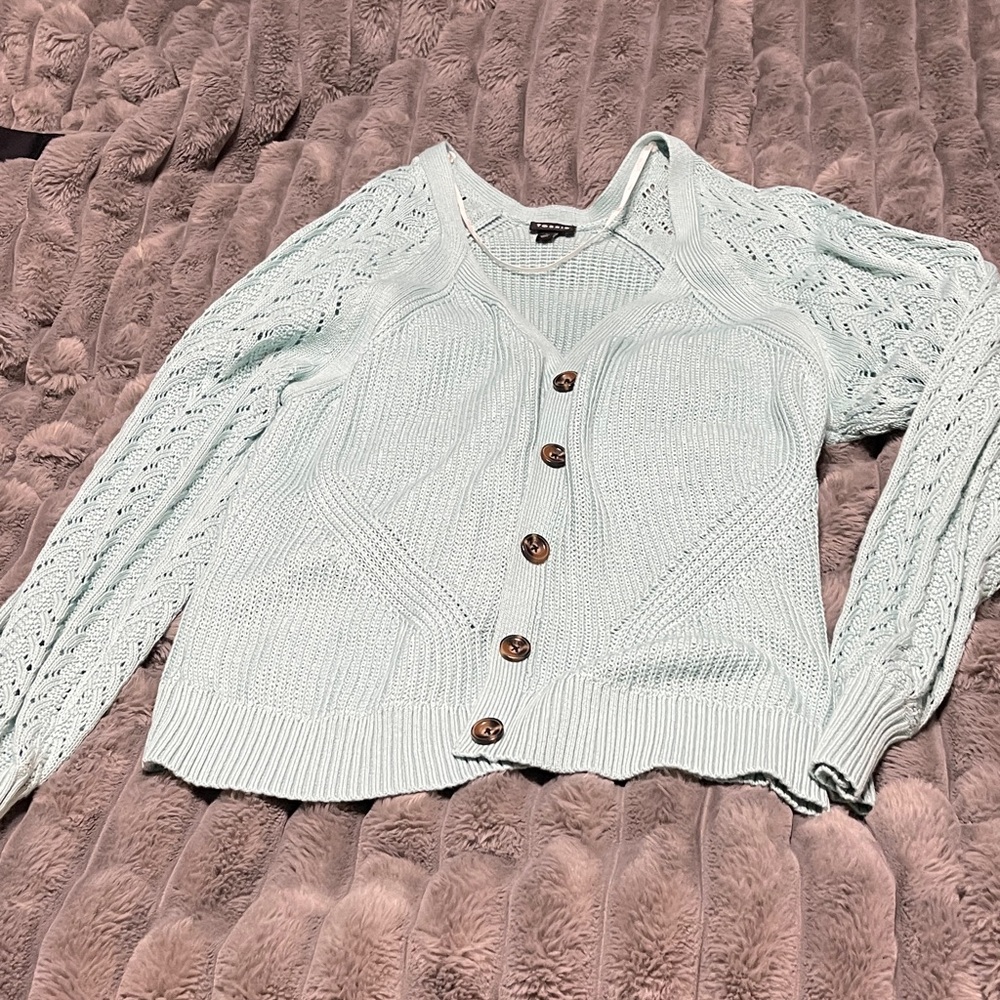 Torrid Light Green Knit Cardigan